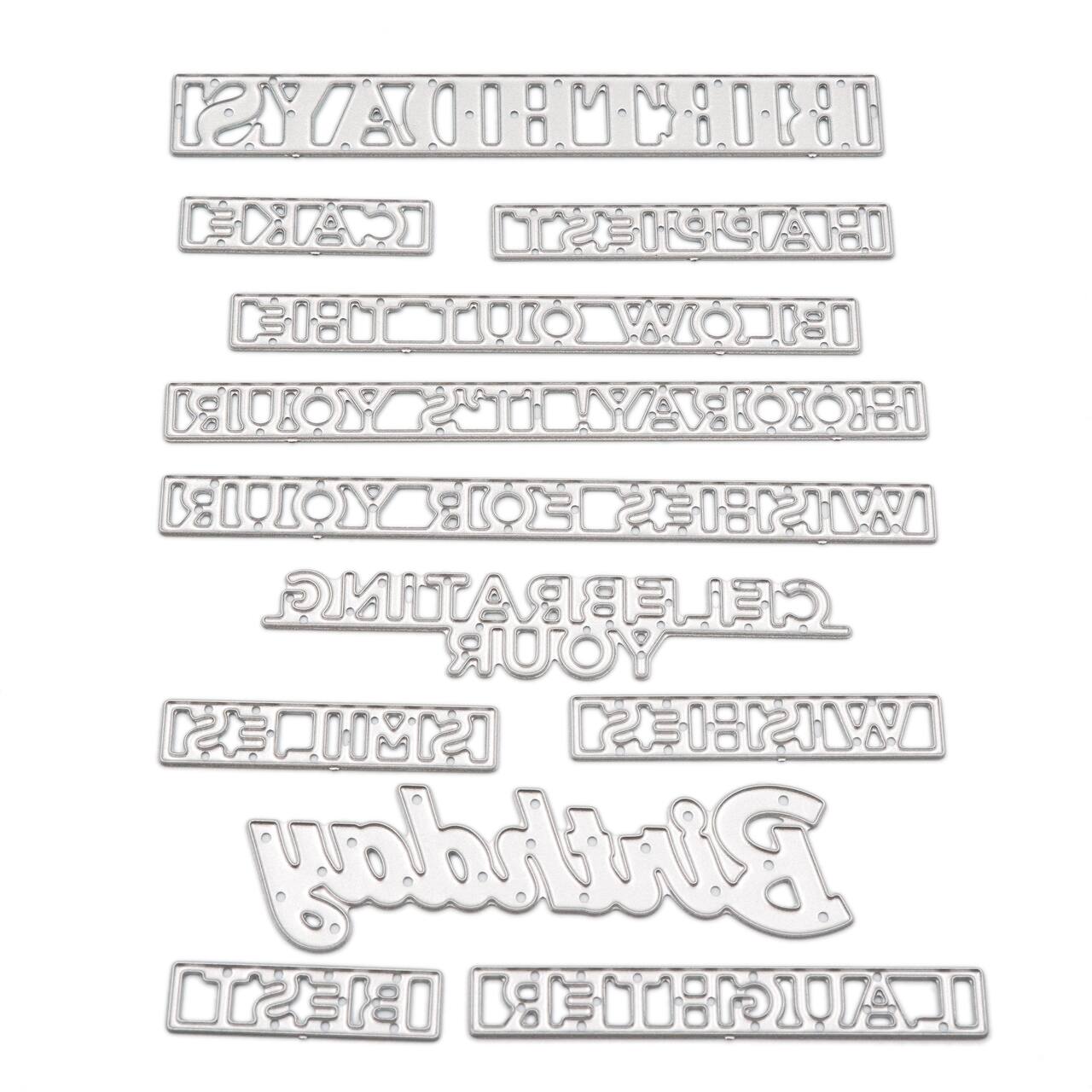 6 Pack: Birthday Sentiments Cutting Die Set by Recollections™